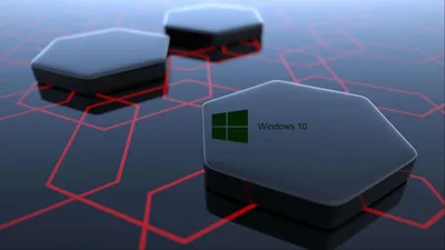 Windows 10 Logo Black Hexagons Shapes Background HD Windows 10 Wallpapers