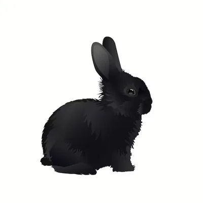 Black Bunny White Background