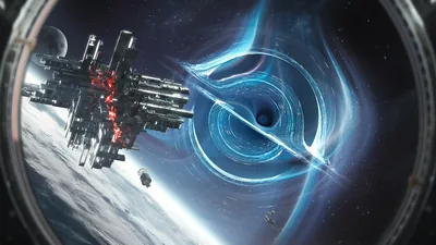 Space station Wallpaper 4K, Black hole, 5K, Futuristic