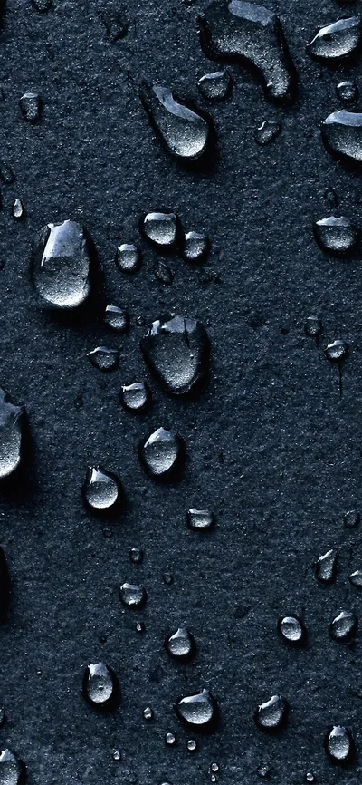 Water Droplets on Dark Blue Surface HD Phone Wallpaper