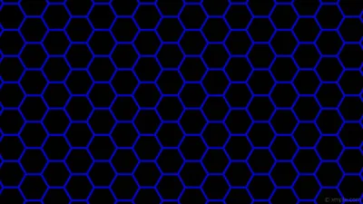 Blue And Black Honeycomb Pattern Wallpaper