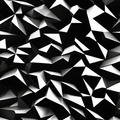 Black and White Low Poly Facets HD Wallpaper