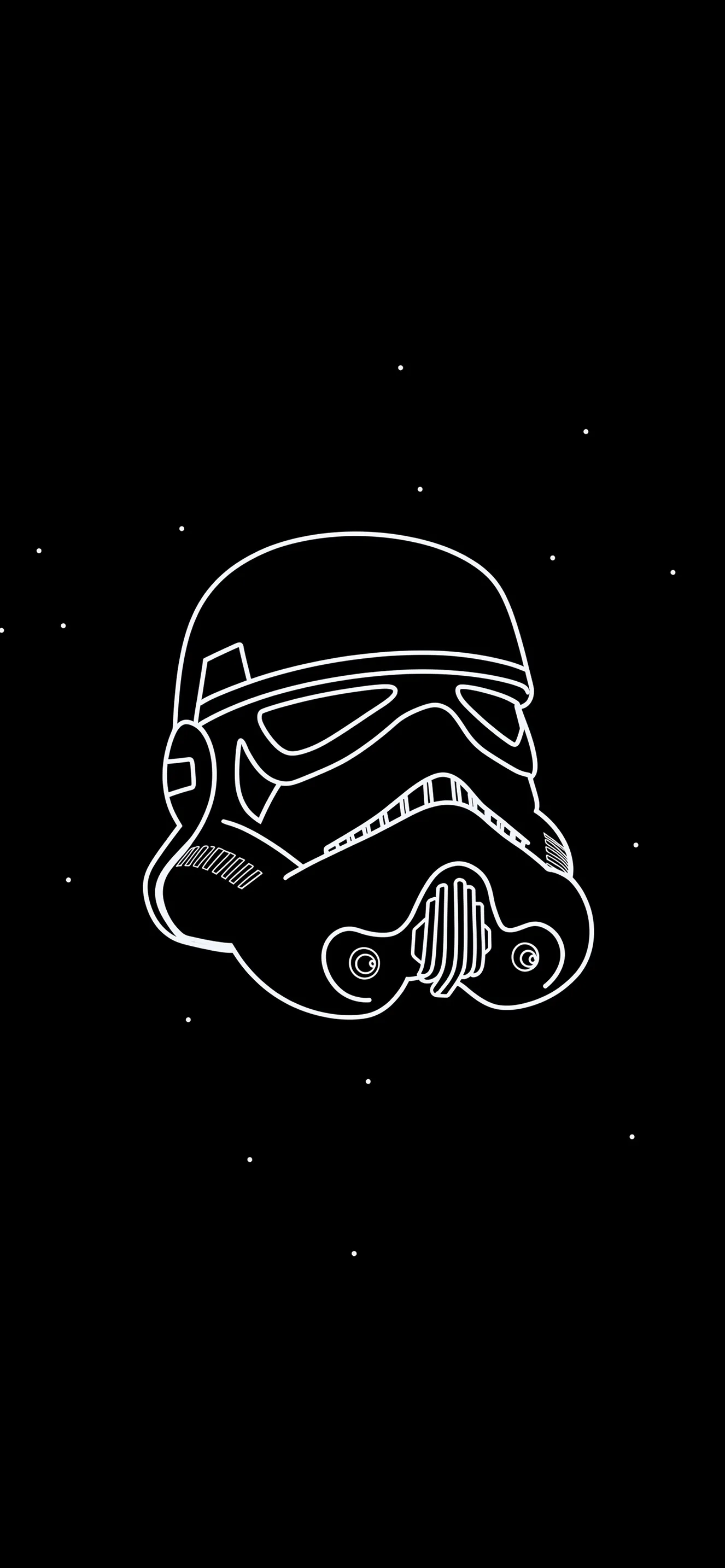 Stormtrooper Minimal Outline Black AMOLED Wallpapers iPhone