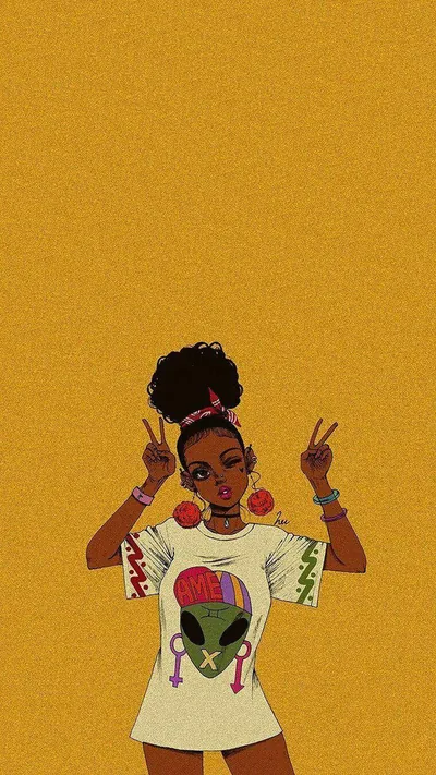 Cute Black Girl Art Wallpapers