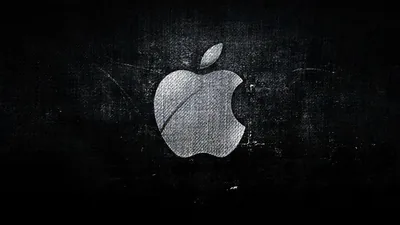 Apple Logo on Dark Grunge Texture HD Wallpaper