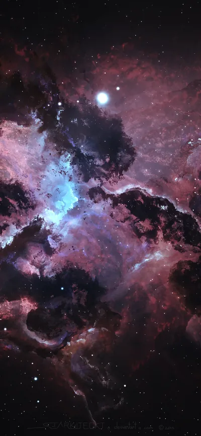 Atlantis Nexus Nebula Wallpaper 4K, Black background
