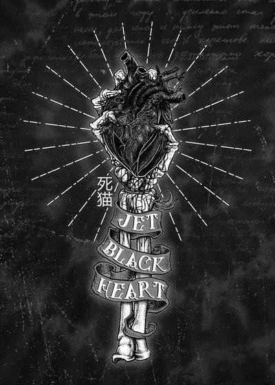 Skull Hand Black heart Poster, picture, metal print, paint Deadsign
