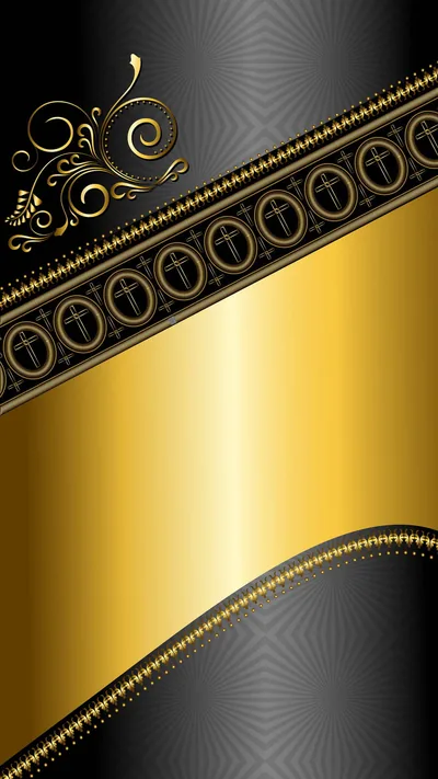 Ornate Gold Band on Black HD Phone Wallpaper