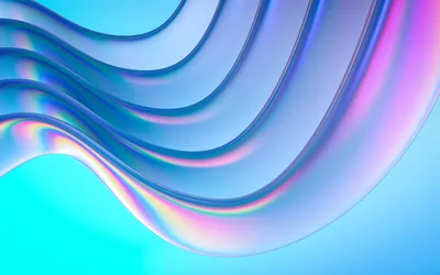 Iridescent 3D Wave Ribbons HD Wallpaper