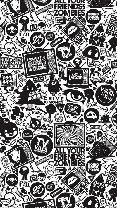 Black Cartoon iPhone Wallpapers