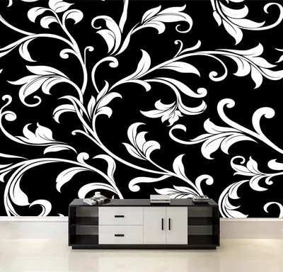 Peel and Stick Wallpaper Seamless pattern white tracery black Canvas
