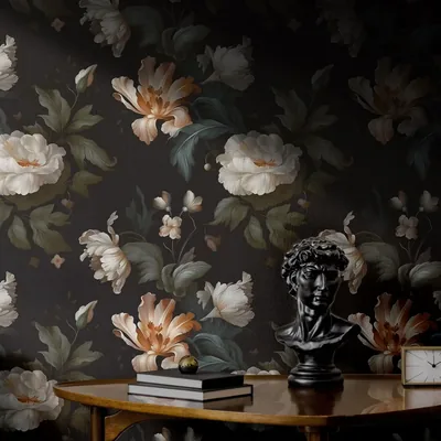 Black Floral Wallpaper