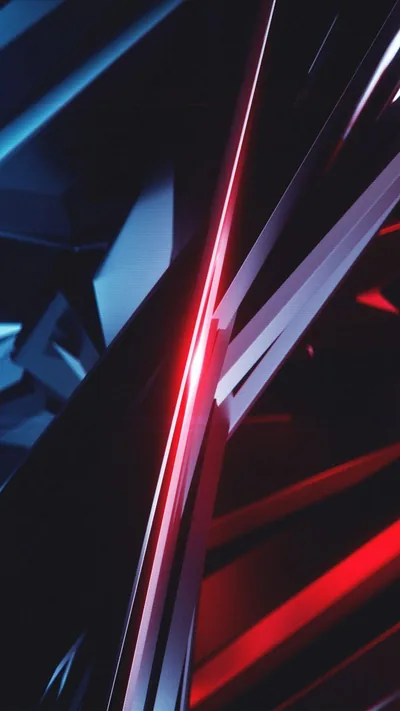 Neon Red Line Through Dark Shards HD Phone Wallpaper