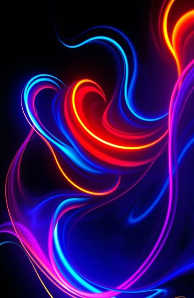 Glossy Neon Smoke Swirls HD Phone Wallpaper