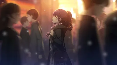 Anime Girl With Black Dress In People Background HD Anime Girl Wallpapers