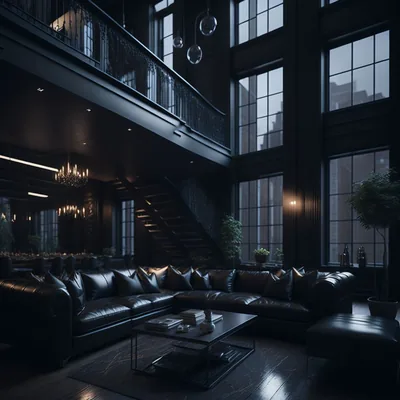 Black Living Room Loft