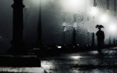 Rainy Window Over a Night Street HD Wallpaper