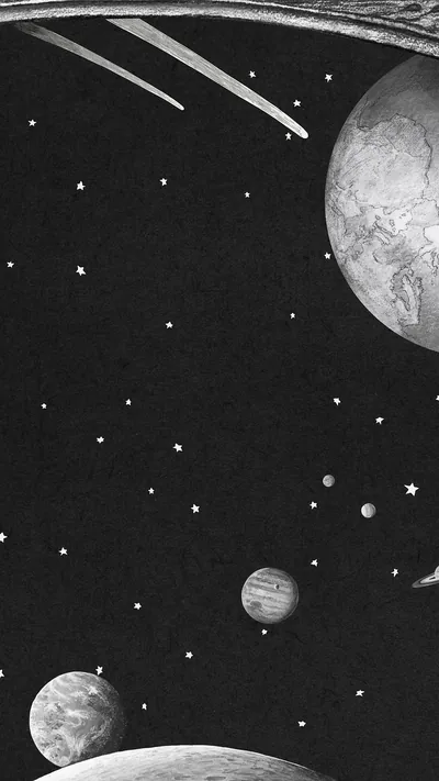 Aesthetic space iPhone wallpaper, black