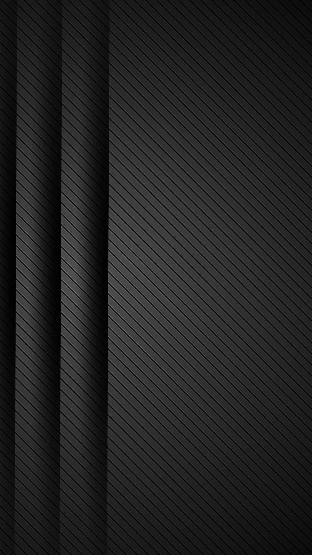 Diagonal pinstripes cover a tall dark grey frame, three raised vertical bands stacked down the left side breaking up the repeat.