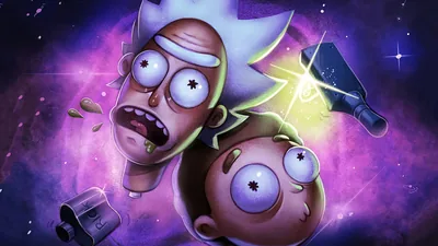 Rick And Morty Trippy Purple Galaxy Wallpaper