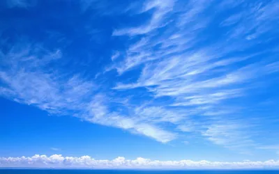 Streaked Cirrus over a Blue Sea HD Wallpaper