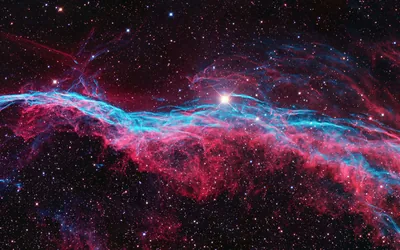 Red and Cyan Nebula Filaments HD Wallpaper