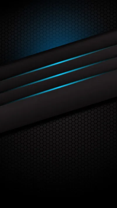 Cyan Glow on Black Hex Mesh HD Phone Wallpaper