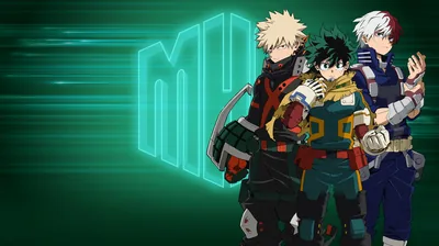 Deku, Bakugo and Todoroki on Green HD Wallpaper