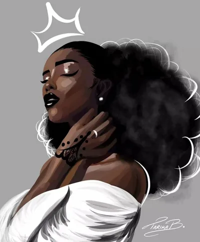 Black Artistic Girl Wallpaper