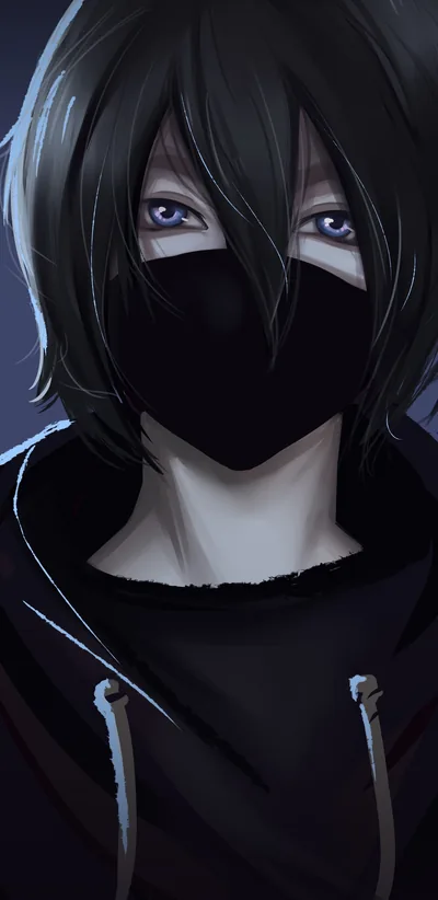 Anime, Black Mask Anime Boy, Mask, Cartoon, Sleeve Wallpaper
