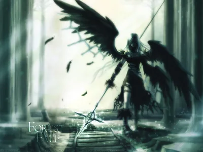 Desktop wallpaper Gothic, Anime, Angel, Weapon, Wings 4K for PC