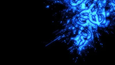 Blue Particle Burst on Black HD Wallpaper