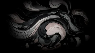 Blush and Black Ink Swirl HD Wallpaper