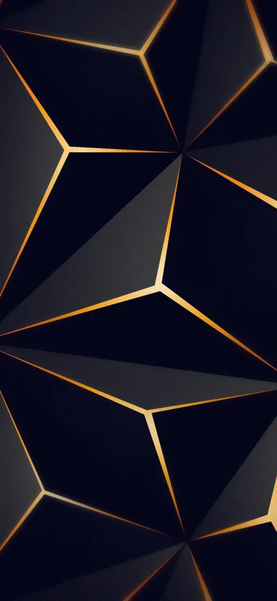 Low Poly Triangles with Gold Edges HD Phone Wallpaper