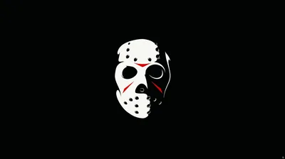 Hockey Mask on Pure Black HD Wallpaper