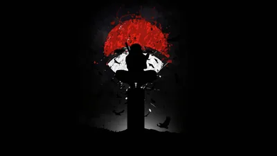 Uchiha Crest in Red Paint Splatter HD Wallpaper
