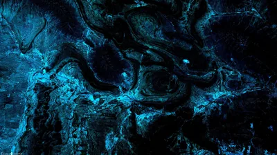Teal Cave Walls in the Dark HD Wallpaper