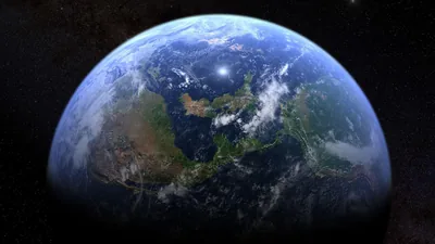 Tilted Earth with a Hazy Atmosphere HD Wallpaper