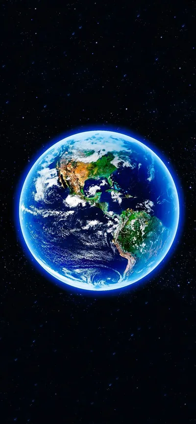Glowing Blue Earth for Phone HD Wallpaper