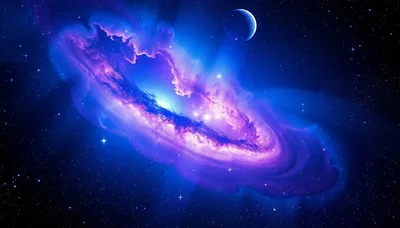 Bright Galactic Core in Blue and Pink HD Wallpaper
