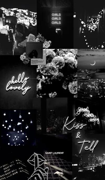 Black Aesthetic Photo Collage HD Phone Wallpaper