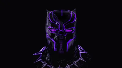 Purple Panther Mask on Black HD Wallpaper