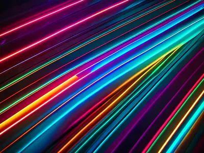 Diagonal Rainbow Light Streaks HD Wallpaper