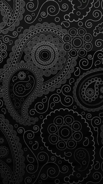 Embossed Paisley Pattern in Black HD Phone Wallpaper