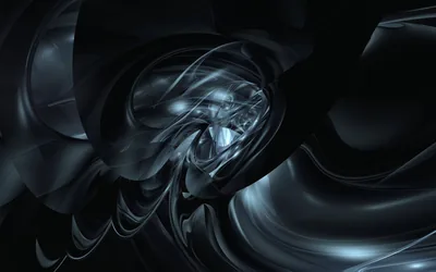 Glossy Black 3D Abstract Swirl HD Wallpaper