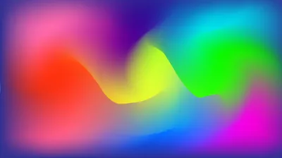 Fluid Rainbow Waves on Blue HD Wallpaper