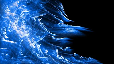 Fractal Flame Feathers in Electric Blue HD Wallpaper