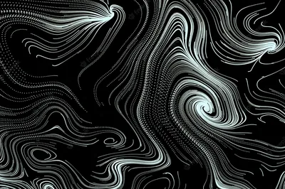 Dotted Swirl Flow Lines in Monochrome HD Wallpaper
