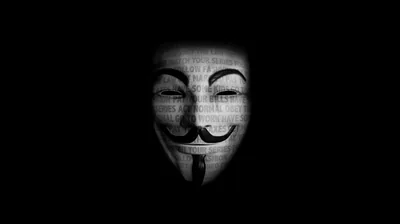 Masked Face with Text Overlay HD Wallpaper