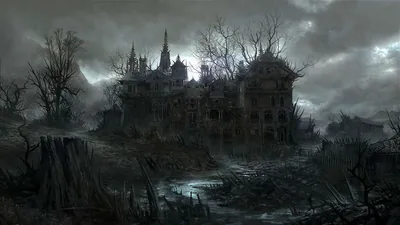 Dark Mansion HD Wallpaper of the Haunted House